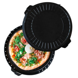 BOITE PIZZA REUTILISABLE NOIRE 39CM (2 parties)