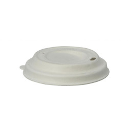 Couvercle dôme blanc en pulpe pour gobelet 120 ml - Par 50